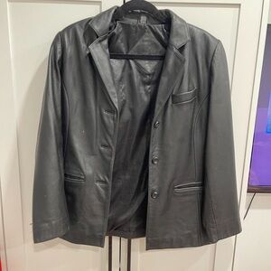 Black leather jacket